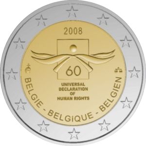 Bélgica 2 Euro 2008 Human Rights