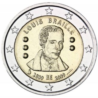 Bélgica 2 Euro 2009 Louis Braille