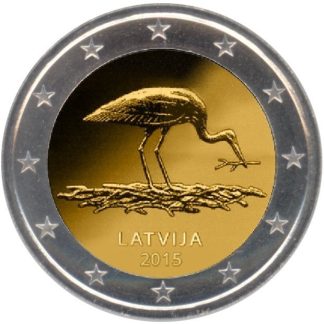 Letónia 2 Euro 2015 Black Stork