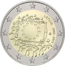Lituânia 2 Euro 2015 EU Flag
