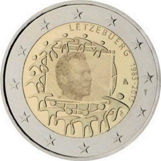 Luxemburgo 2 Euro 2015 EU Flag