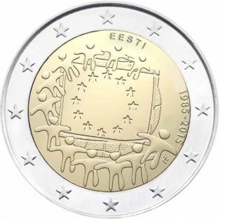 Estonia 2 Euro 2015 EU Flag
