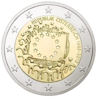 Austria 2 Euro 2015 EU Flag