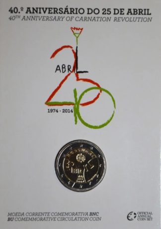 Portugal Carteira 2 Euro 2014 BNC 25 de Abril