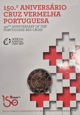 Portugal Carteira 2 Euro 2015 BNC Cruz Vermelha
