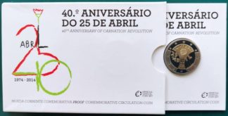 Portugal Carteira 2 Euro 2014 PROOF 25 de Abril