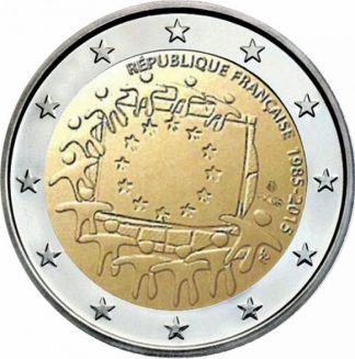 França 2 Euro 2015 EU Flag