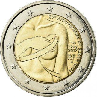 França 2 Euro 2017 Ruban Rose