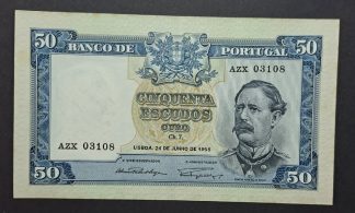 Portugal 50 Escudos 1955 Quase Nova