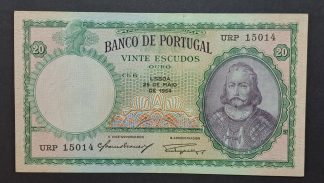 Portugal 20 Escudos 1954 Quase Nova