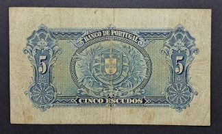Portugal 5 Escudos 1925 Número Relativamente Baixo