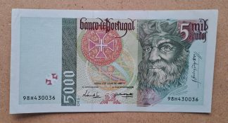 Portugal 5000 Escudos 1998 Quase Nova