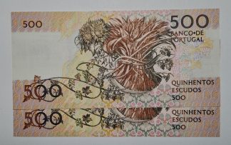 Portugal 500 Escudos 1993 Substituição (CJC) 2 Números Seguidos NOVAS