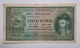 Índia 5 Rupias 1945