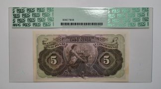 Cabo Verde 5 Escudos 1945 Certificada PCGS 64