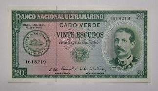 Cabo Verde 20 Escudos 1972 NOVA