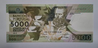 Portugal 5000 Escudos 1987 NOVA