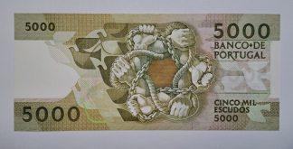 Portugal 5000 Escudos 1987 NOVA