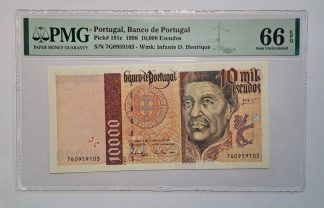 Portugal 10000 Escudos 1998 Certificada PMG 66
