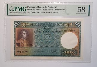 Portugal 100 Escudos 1941 Certificada PMG 58