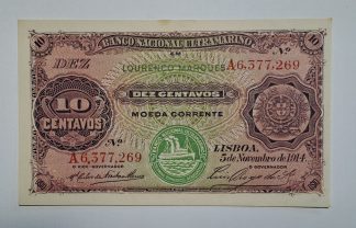 Lourenço Marques (Moçambique) 10 Centavos 1914 Quase Nova / Nova