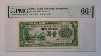 Timor 1 Pataca 1945 Certificada PMG 66