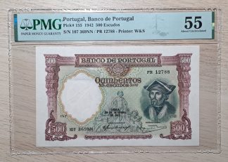 Portugal 500 Escudos 1942 Certificada PMG 55