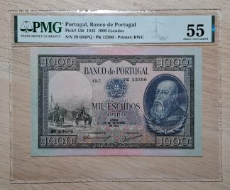 Portugal 1000 Escudos 1942 Certificada PMG 55
