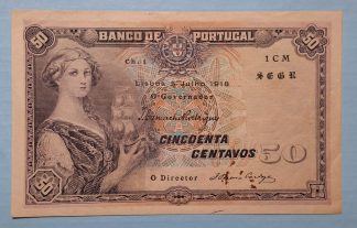 Portugal 50 Centavos 1918 Quase Nova