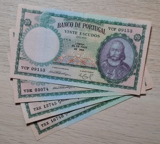 Lote 4x Portugal 20 Escudos 1954 Belas