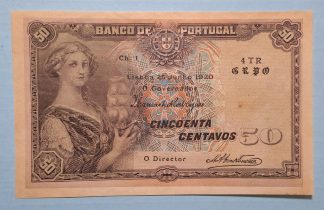 Portugal 50 Centavos 1920 Quase Nova