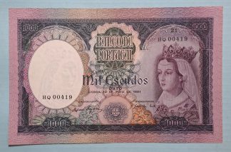 Portugal 1000 Escudos 1961 Bela e Número Baixo