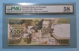 Portugal 5000 Escudos 1993 Certificada PMG 58