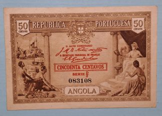 Angola 50 Centavos 1923 Quase Nova