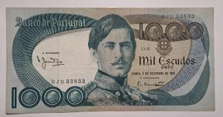 Portugal 1000 Escudos 1981 Capicua
