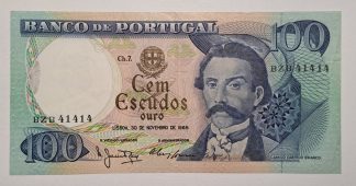 Portugal 100 Escudos 1965 Capicua Quase Nova