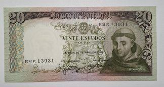 Portugal 20 Escudos 1964 Capicua Quase Nova / Nova