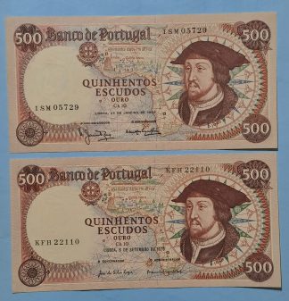 Lote Portugal 500 escudos 1966+1979 Quase Novas