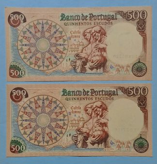 Lote Portugal 500 escudos 1966+1979 Quase Novas