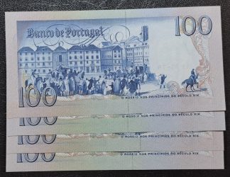 Portugal 100 Escudos 1980 Lote 4x Capicuas Sequenciais, Novas. Raras