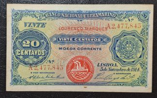 Lourenço Marques (Moçambique) 20 Centavos 1914 Nova