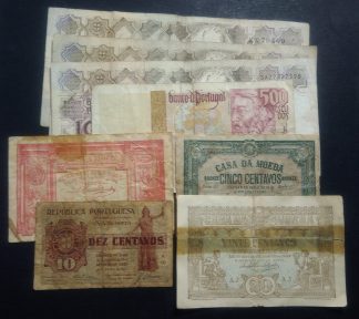Lote composto por: 4 Notas Portugal + 4 Cédulas 