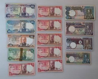 Lote de 24 notas de Angola portuguesa