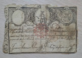 Apólice do Real Erário 2400 reis 1805 carimbo D. Miguel I