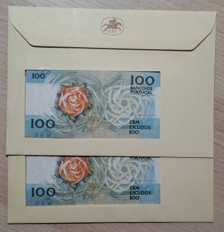Conjunto 2x Envelopes FIL 100 escudos 1988 Números Seguidos, Rigorosamente Novos