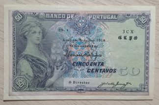 Portugal 50 Centavos 1918 Quase Nova