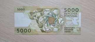Portugal 5000 Escudos 1991* Quase Nova