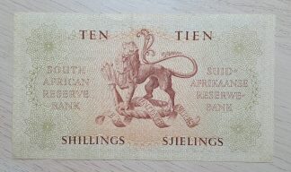 South Africa 10 Shillings 18.12.1958, KM.91d, AUnc