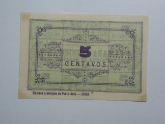 C.M. Reguengos Monsaraz 5 Centavos 1921 MA#1929 (Comum) Nova