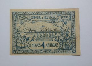 A.C.I. Espinho 4 Centavos 1921 Série A MA#825 (Comum) MBC [CAPICUA]